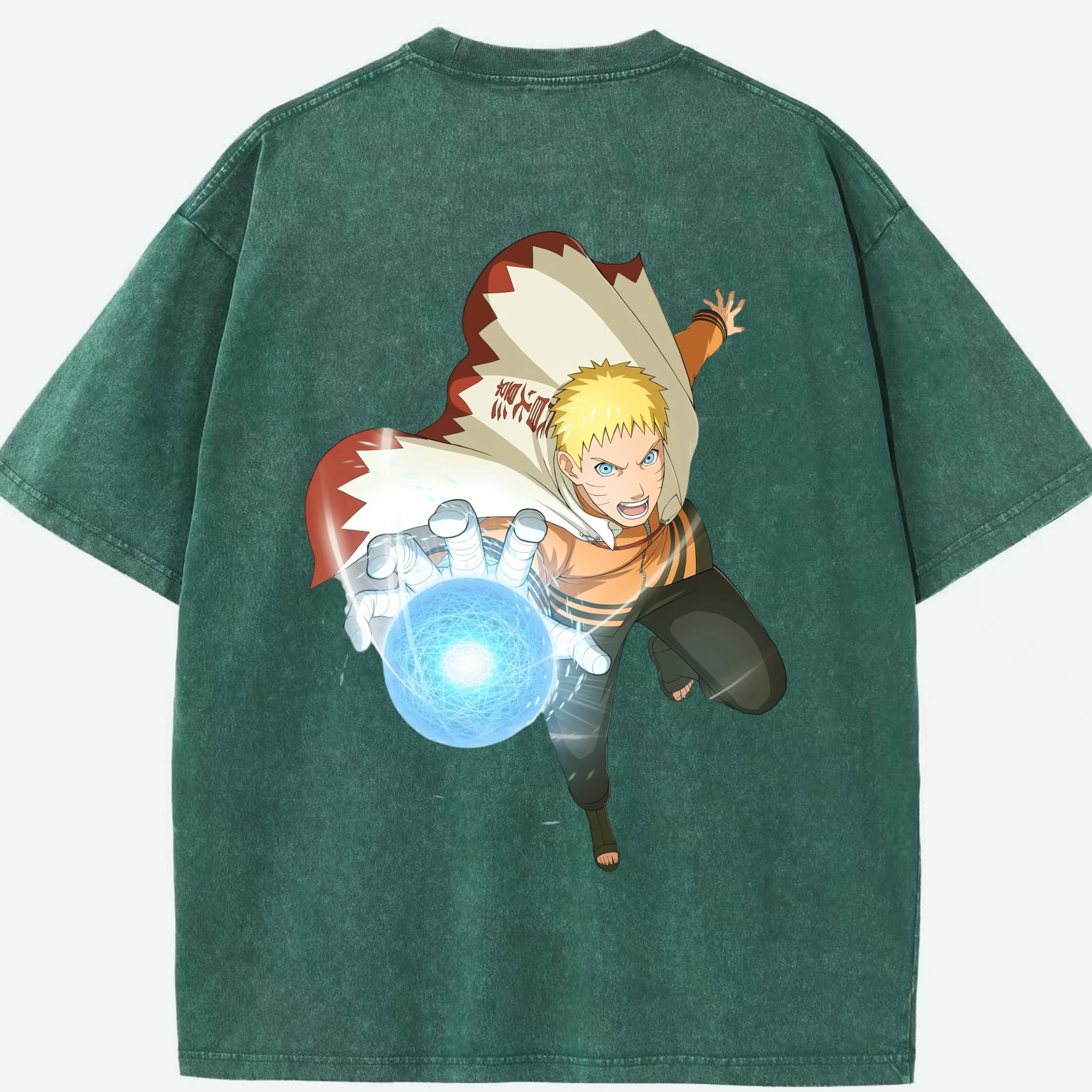 （画像用） NARUTO -ナルト- うずまき ナルト Uzumaki Naruto 綿100% ヴィンテージ風 半袖Tシャツ（背面プリント）